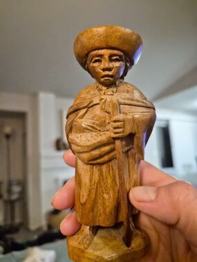 Vintage Wooden Wood Hand Carved Figurine 5 Inches